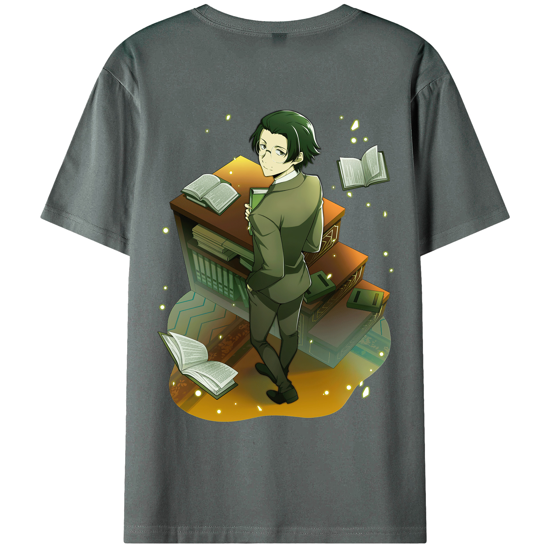 （画像用） 文豪ストレイドッグス Bungo Stray Dogs 綿100％ メンズ半袖Tシャツ（バックプリント） 通気性